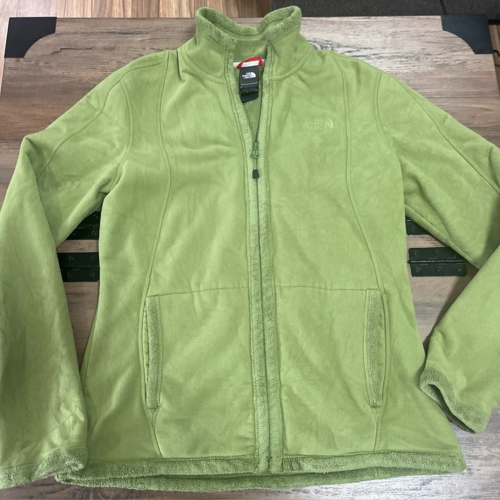 The North Face Jacket Womens Medium Green Sherpa Fleece Sweatshirt Top